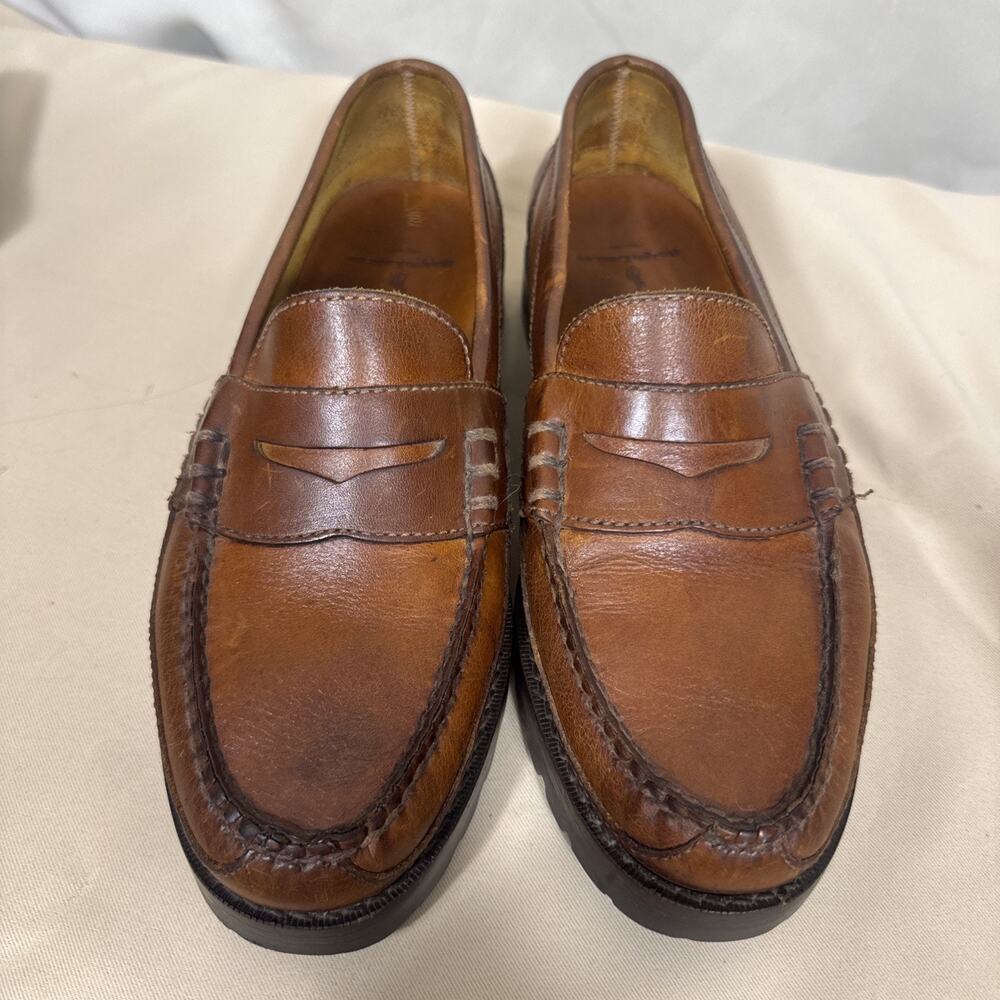 Vintage Polo Ralph Lauren Amazonas Penny Loafers Mens 8.5 D Brown Leather Brazil